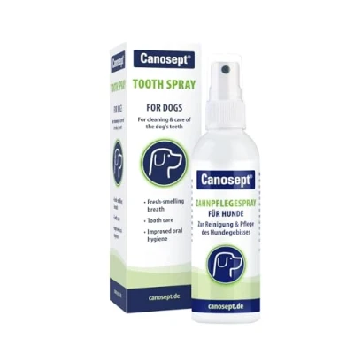 Immagine di Canosept Spray Per La Cura Dei Denti Cani 100 ml Prodotto Pulizia Del Cane E L&#039;Igiene Orale Deodorante L&#039;Alito Via Placca Dai