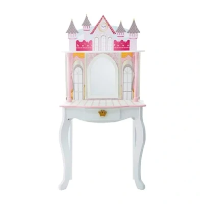 Immagine di Teamson Kids Toletta in Legna Bianca con Sgabello e Specchio per Bimbi TD 12851A