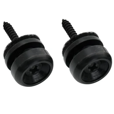 Immagine di Musiclily Pro 14mm Tipo D Attacco Tracolla in Acciaio Strap Buttons per Chitarra Elettrica Acustica Classica Ukulele, Nero (Set di 2)