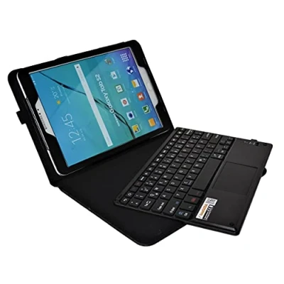 Immagine di MQ Galaxy Tab S2 9.7 Custodia con tastiera Bluetooth Touchpad multifunzione, Layout Tedesco QWERTZ,Nero