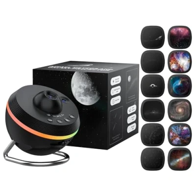 Immagine di Ainael Proiettore Galassia, Stelle Planetario Lampada Luce Notturna Soffitto con Striscia Luminosa Meteorite, Meteor e Galaxy Projector &amp; Filme Set per Bambini Camera Regalo Natale