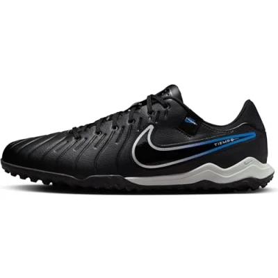 Immagine di Nike Performance Legend 10 Academy TF Scarpe da calcetto con tacchetti, Uomo, Taglia: 44.5, Black/chrome/hyper royal Finta pelle / tessuto