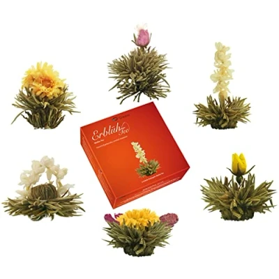 Immagine di Creano Tè Mix fiori di in una nobile confezione regalo per la degustazione bianco (6 diversi tipi da tè) sbocciati