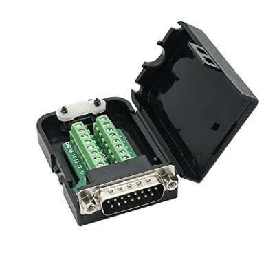Immagine di DB15 Breakout connettore maschio adattatore 15 pin porta a terminale modulo di segnale con custodia (connettore dado)