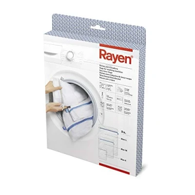 Immagine di Rayen Lavatrice e asciugatrice Cerniera Borsa per Biancheria Protettiva Riutilizzabile Tre Diverse Misure, Polyester, Bianco, 70 x 50 cm, 40 30 20 cm