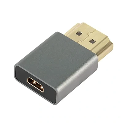 Immagine di QIANRENON Adattatore per convertitore da Micro HDMI a prolunga maschio femmina placcato oro 4K 3D @ 60Hz