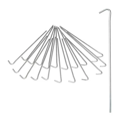 Immagine di Relaxdays Set da 60 Picchetti Tenda, Puntali Campeggio, Uncini, Lunghi 2 cm, in Acciaio, Argento