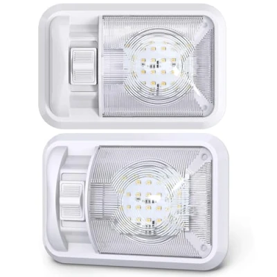 Immagine di ShinePick 12V Lampada LED, Luci led da Interni Auto Plafoniera Tetttuccio Illuminazione Interna Luce con Interruttore per Auto/RV/Camper/Camion/Rimorchio/Van/Barca (2 pezzi)