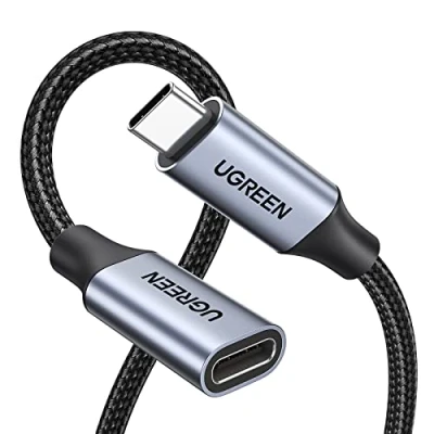 Immagine di UGREEN Cavo USB C Video 4K@60Hz, 3.2 Prolunga 10Gbps Ricarica Rapida 100W, Thunderbolt 3 Compatibile con iPhone 16/15 Plus Pro Max, MacBook M2, Dell, Galaxy S24 S23, ecc. 0,5M Grigio