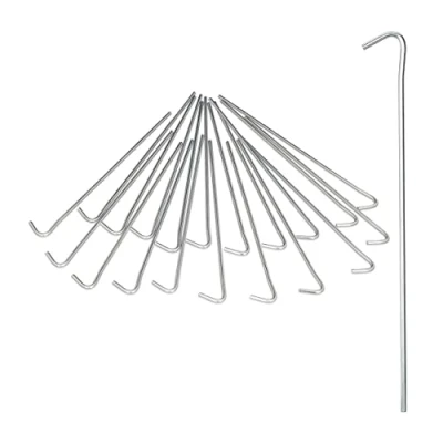 Immagine di Relaxdays, Argento Picchetti da Tenda, 20 Puntali Campeggio, Uncini, Lunghi 2 cm, in Acciaio, Set 20x pz