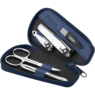 Immagine di marQus Set di Lime per Unghie Uomo e Donna 5 pezzi Lima Solingen Manicure Donna, Astuccio Necessaire da Viaggio