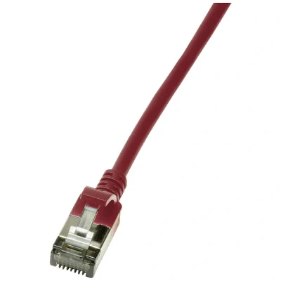 Immagine di LogiLink CQ9064S RJ45 cavo di rete, patch CAT 6A U/FTP 3.00 m Rosso estremamente sottile, Ritardante fiamma, Flessibile, Schermatura a fogli, Privo