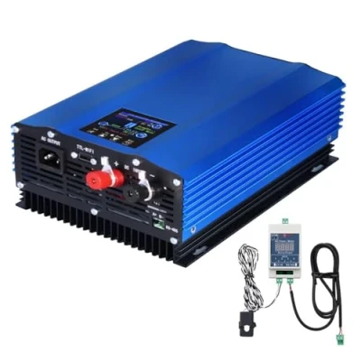 Immagine di PMSUN 1200W Inverter solare da rete DC55 90V,con limitazione di potenza,display LCD,scarico batteria 48V/60V,MPPT Solar Grid Tie Inverter,potenza uscita regolabile 60W 800W,AC230V sinusoidale pura