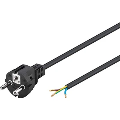 Immagine di Goobay 51327 Cavo con Standard Tedesco da Adattare, Nero, 1.5m Lunghezza del