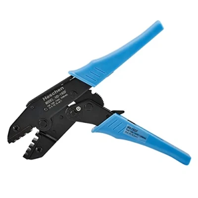 Immagine di Heschen Pinza a crimpare cricchetto, HS 16GF, terminali isolati e strumenti di crimpatura per connettori tubi, da utilizzare 4 16mm² (11 5 AWG), blu