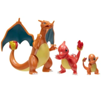 Immagine di Pokèmon PKW2777 Confezione da 3 pezzi, 2 Charmander, Charmeleon e 10 cm Charizard Battle Figures, Evolution Multipack stile 1
