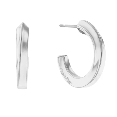 Immagine di Calvin Klein Polished SS Twist HOOP Orecchini, Donna, Taglia: One Size, Silver coloured
