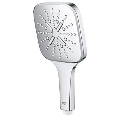 Immagine di Grohe Rainshower 130 SmartActive Cube 26582000 Soffione Doccia a 3 Getti, Ecojoy Portata Limitata 9,5l/min, No Supporto, Cromo Squadrato, mm, 1 Pezzo