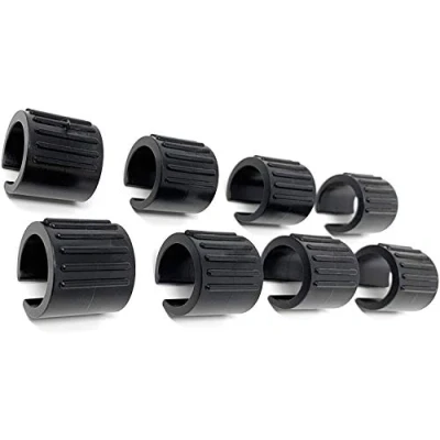 Immagine di Design61 Set di 8 feltrini per sedia, diametro 20 22 mm, con perno Silencer, colore nero