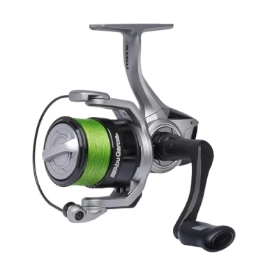 Immagine di Abu Garcia Max X Spinning Reel with Line, Freshwater Angler Fishing Pike Perch &amp; Zander, Aluminum Spool, Robust Ambidextrous 2000 Size 5.2:1 Gear Ratio Grey Black