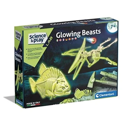 Immagine di Clementoni Science &amp; Play Glowing Beasts Gioco Scientifico 7 Anni (Italiano, Inglese, Francese, Tedesco, Spagnolo, Olandese E Polacco), Made in Italy, Multicolore, 19311, Esclusivo Amazon