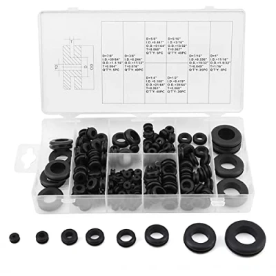 Immagine di 180pcs passacavo in gomma parti di fissaggio viti rubber Grommet Kit 1/4&quot; 5/16&quot; 3/8&quot; 7/16&quot; 1/2&quot; 5/8&quot; 7/8&quot; 1 Guarnizione lavatrice elettrica