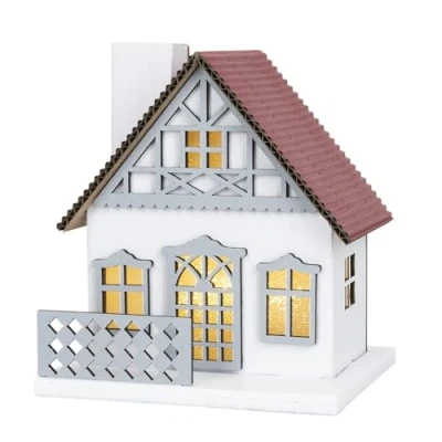 Immagine di Ideen mit Herz Casa a LED con pellicola effetto luce casetta in miniatura d&#039;atmosfera funzionamento batteria 9,5 cm x 8,2 11