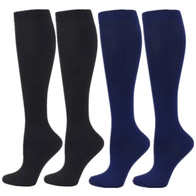 Immagine di calze a compressione per donne e uomini, 2/3/4/6 paia da 20 25 mmHg, sport, atletica, edema, diabetici, vene varicose, viaggi, gravidanza, allattamento, 2 Nero Blu,