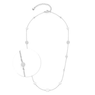 Immagine di Jewels by Leonardo, collana Ciao Milla, catena corta in Acciaio inox argentato, piastrine diverse misure, lunghezza 42 47 cm, gioiello regalo, 024454, inossidabile, Nessuna pietra