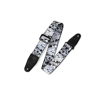 Immagine di Levy&#039;s MP 16 Tracolla Per Chitarra Prints Polyester Garment Leather Ends 2&quot; Scarey Face