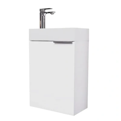 Immagine di Planetmöbel Lavabo con mobiletto 40 cm Bagno WC ospiti, bianco