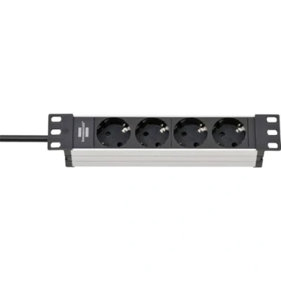 Immagine di Brennenstuhl 1390007004 Multipresa ad incasso 4 vie Nero, Argento Schuko 1 pz.