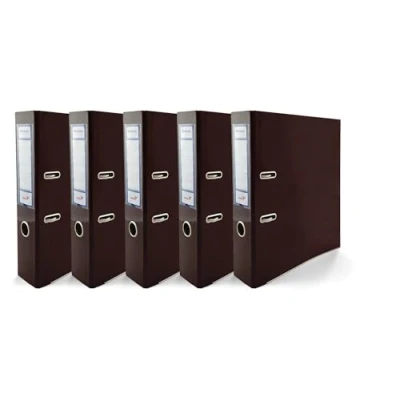 Immagine di 5 raccoglitori DIN A4, Ekobox Premium Edition lucido, meccanismo a 2 anelli, formato 75 mm, in plastica, raccoglitore ad anelli largo,