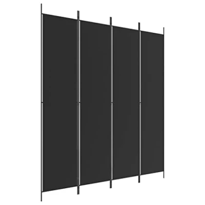Immagine di vidaXL Divisorio a 4 Pannelli Nero 200x220 cm in Tessuto