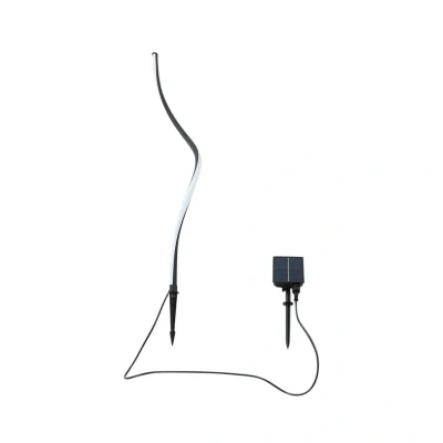 Immagine di Lampada LED solare Sabriel di Lindby, curva, nera, alluminio, 3000K