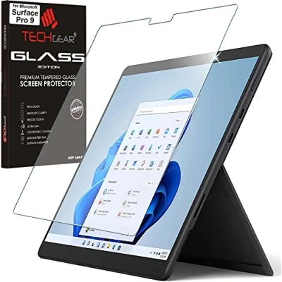 Immagine di TECHGEAR Vetro Antiriflesso Compatible con Microsoft Surface PRO 9 Edizione Temperato Opaco [Durezza 9H] [Resistente ai Graffi] [Ultra Chiaro] [Senza Bolle]