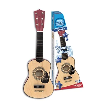 Immagine di Bontempi WoodHarmony Chitarra Classica in Legno da 35 cm per Avventure Musicali Autentiche, Marrone, Colore, x 18.1 6.5 cm, 21 5530