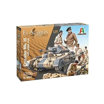 Immagine di Italeri 6592 Crusader MK.II with British Crew El Alamein 1942 2022, Scala 1:35, Model Kit, Modello in Plastica da Montare, Modellismo, Multicolore, IT6592