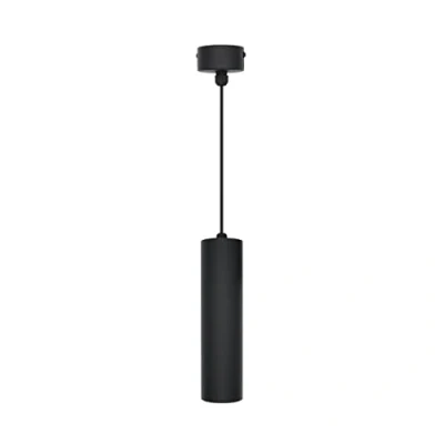 Immagine di Eurekaled Lampada a Sospensione 30cm cilindro Nero con Portalampada Attacco GU10