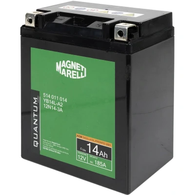 Immagine di Quantum Energy batteria moto e scooter 14AH 12V 185A tecnologia AGM sigillata polo positivo sinistro