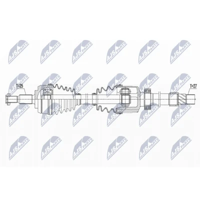 Immagine di NTY NPW RE 167 Albero motore / Semiasse 1. Assale anteriore destra 1005 84 Trasmissione automatica RENAULT: Megane 4