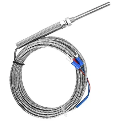 Immagine di Nimoa Tipo K Termocoppia, Filettatura M8 PT100 termocoppia resistenza al platino 50mm sonda linea di temperatura sensore 0 400 ℃(5M)