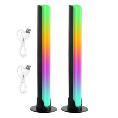 Immagine di Litinliv 2 Pz Luce LED RGB USB, del Ritmo Musicale Dinamico Multicolor, 21cm Barra Luminosa Gaming, Lampada Retroilluminazione per PC, Decorazione Stanza Nessuna APP