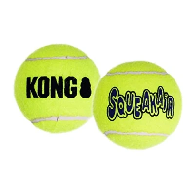 Immagine di KONG Squeakair Balls Palline da tennis con squeak, delicate sui denti Taglia M (conf. 6)