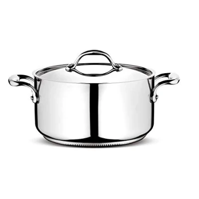 Immagine di Lagostina Accademia Lagofusion Casseruola Fonda con 2 Maniglie e Coperchio, Acciaio Inossidabile, Argento, 22 cm