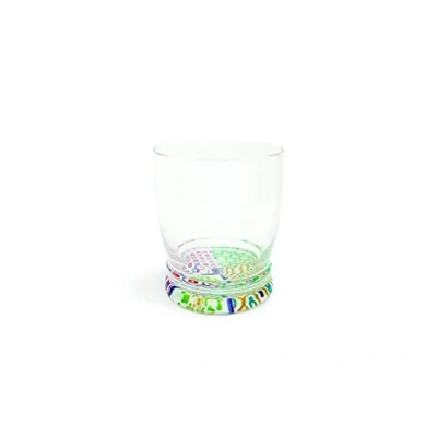 Immagine di Excelsa Maioliche Set 6 Bicchieri Acqua con Fondo Decorato, 340 ml, Vetro, Multicolore