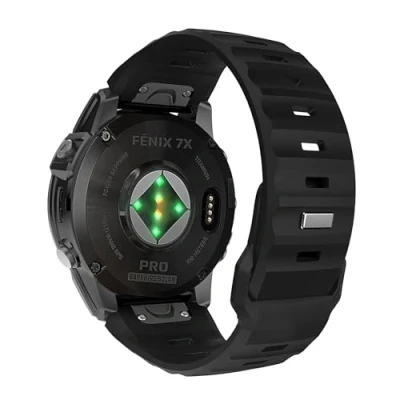 Immagine di TiMOVO Cinturino Compatibile con Garmin Fenix 7X PRO/Fenix 7X/6X,Cinturino Sportivo Morbido per 6X 5X/Fenix 5X Plus/Fenix 3/Descent Descent MK2i, Regalo Ragazza Donna, Nero