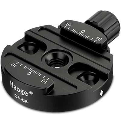Immagine di Haoge CP 58 58mm Manopola a Vite Sgancio Rapido Morsetto Adattatore Montaggio per Quick Release QR Plate Camera Treppiede Testa sfera Monopiede Fit Arca Swiss