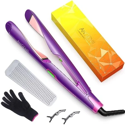 Immagine di ANGENIL Piastra per capelli e arricciacapelli 2 in 1 Ferro da stiro professionale uno a doppia tensione con display LCD digitale