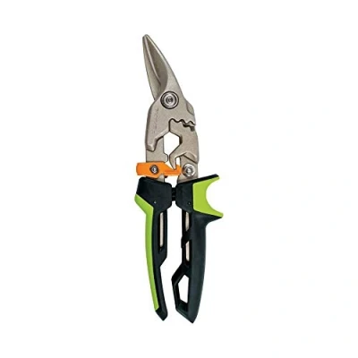 Immagine di Fiskars Cesoie per lamiere, Taglio a destra, Fino al 40% di potenza in più, Lunghezza 24,7 cm, Acciaio trattato termicamente/Plastica, Nero/Verde/Arancione, PowerGear, 1027208